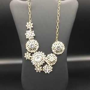 J.CREW GOLD AND CRYSTAL STATEMENT NECKLACE